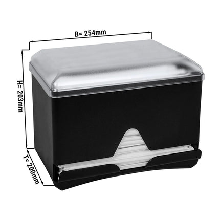 GGM Gastro Straw Dispenser (for 500 Straws) - Two-Sided Dispensing - Polystyrene - 254x200x203mm - Black - incl. Removable Lid