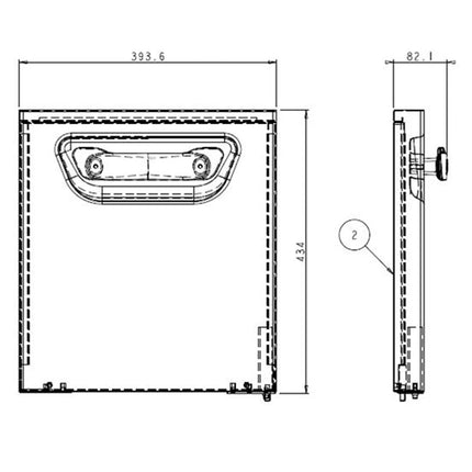 GGM Gastro Substructure Door - 393x82x434mm - Stainless Steel - Hinge Right