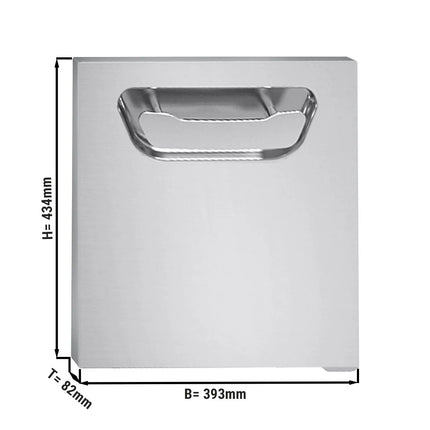 GGM Gastro Substructure Door - 393x82x434mm - Stainless Steel - Hinge Right