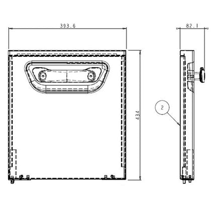 GGM Gastro Substructure Door PREMIUM - 393x82x434mm - Stainless Steel - Hinge Left - Series PREMIUM