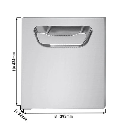 GGM Gastro Substructure Door PREMIUM - 393x82x434mm - Stainless Steel - Hinge Left - Series PREMIUM