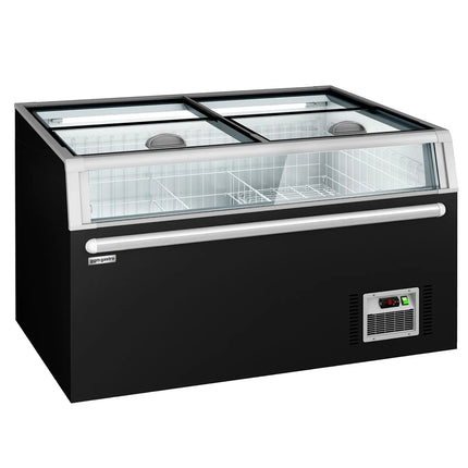 GGM Gastro Supermarket Island Freezer 1454x850mm - 402 Litres - with Baskets - Black