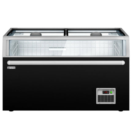 GGM Gastro Supermarket Island Freezer 1454x850mm - 402 Litres - with Baskets - Black