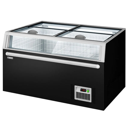 GGM Gastro Supermarket Island Freezer 1454x850mm - 402 Litres - with Baskets - Black