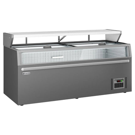 GGM Gastro Supermarket Island Freezer - 2104x850mm - 646 Litres - with Dividers - Grey