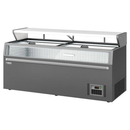GGM Gastro Supermarket Island Freezer - 2104x850mm - 646 Litres - with Dividers - Grey