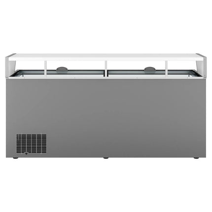 GGM Gastro Supermarket Island Freezer - 2104x850mm - 646 Litres - with Dividers - Grey
