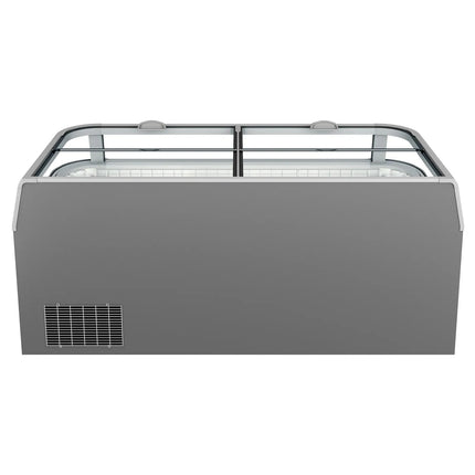 GGM Gastro Supermarket Island Freezer - Head Case - 1850x850mm - 523 Litres - with Baskets - with Dividers - Grey