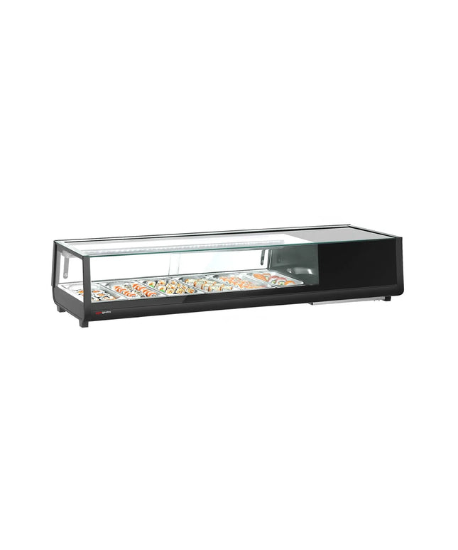 GGM Gastro Sushi Display Case - with LED Lighting - 1529x265mm - 6x GN 1/3 - Black