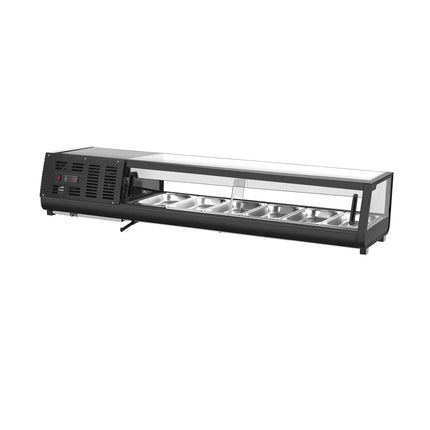 GGM Gastro Sushi Display Case - with LED Lighting - 1529x265mm - 6x GN 1/3 - Black