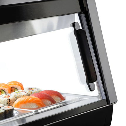 GGM Gastro Sushi Display Case - with LED Lighting - 1529x265mm - 6x GN 1/3 - Black
