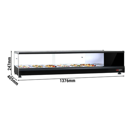 GGM Gastro Tapas Display Fridge PREMIUM - 1376x247mm - 6x GN 1/3 - Black