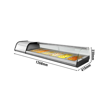 GGM Gastro Tapas Display Fridge PREMIUM PLUS - 1268x230/410mm - 4x GN 1/3