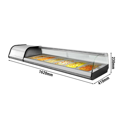 GGM Gastro Tapas Display Fridge PREMIUM PLUS - 1620x230/410mm - 6x GN 1/3