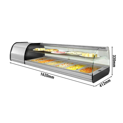 GGM Gastro Tapas Display Fridge PREMIUM PLUS - 1620x330/412mm - 6x GN 1/3
