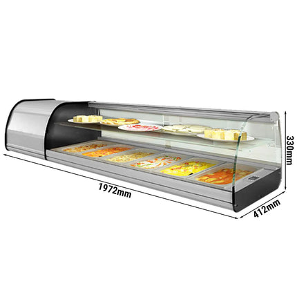 GGM Gastro Tapas Display Fridge PREMIUM PLUS - 1972x412x330mm - 8x GN 1/3