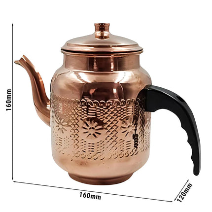 GGM Gastro Tea Pot - Copper-coated exterior - 1L - 120x120x160mm - with lid - for ETKA2 & ETKA3
