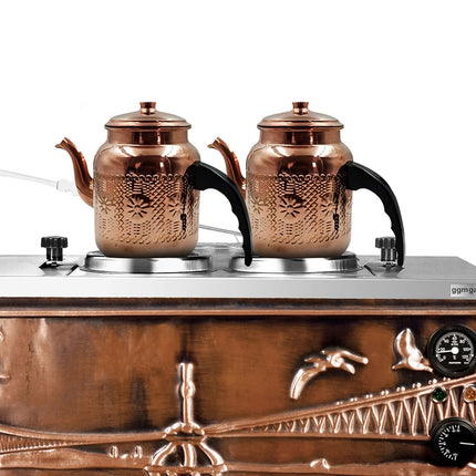 GGM Gastro Tea Pot - Copper-coated exterior - 1L - 120x120x160mm - with lid - for ETKA2 & ETKA3