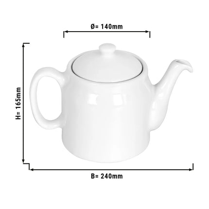 GGM Gastro Teapot - 1.2L - Porcelain - White