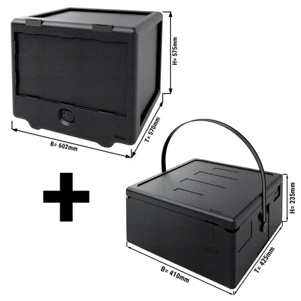 GGM Gastro Thermobox - Pizza transport box - Front loading - 100L - 602x570x575mm - for scooters & bicycles - incl. Pizza box