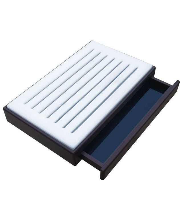 GGM Gastro Thớt Cắt Bánh Mì Kèm Khay Hứng Vụn - 525x350mm - Nhựa - Trắng - Khay Hứng Vụn Tháo Rời