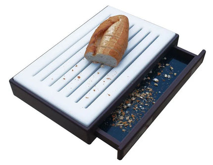 GGM Gastro Thớt Cắt Bánh Mì Kèm Khay Hứng Vụn - 525x350mm - Nhựa - Trắng - Khay Hứng Vụn Tháo Rời