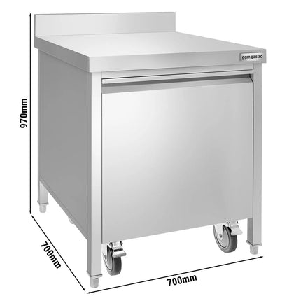 GGM Gastro Thùng Rác Âm Tủ - 50L - 970(C)x700(R)x700(S)mm - Gờ Chắn Sau & Xô Trong - Đóng Êm & Kéo Ra Trước - Thép Không Gỉ