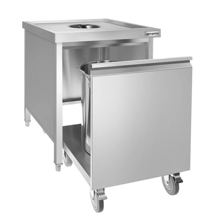 GGM Gastro Thùng Rác Âm Tủ - 870(C)x700(R)x700(S)mm - Ngăn Kéo Ra & Thùng Trong Tháo Rời & Nắp Đóng Êm - Thép Không Gỉ