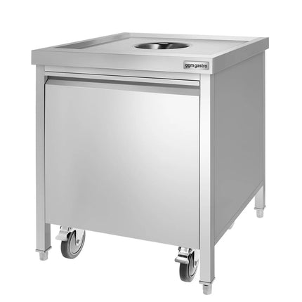 GGM Gastro Thùng Rác Âm Tủ - 870(C)x700(R)x700(S)mm - Ngăn Kéo Ra & Thùng Trong Tháo Rời & Nắp Đóng Êm - Thép Không Gỉ