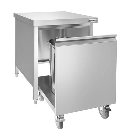 GGM Gastro Thùng Rác Miệng Hở - 50L - 870(C)x700(R)x700(S)mm - Đóng Êm - Thùng Trong Tháo Rời & Ngăn Kéo Ra - Thép Không Gỉ