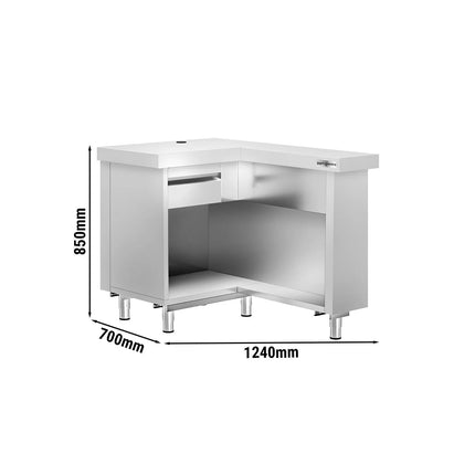 GGM Gastro Till Counter KOPENHAGEN - 1240mm - Stainless steel body