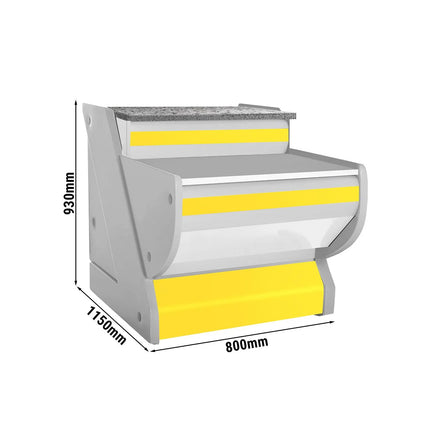 GGM Gastro Till Counter KRM - 800mm - Front panel Yellow - Black granite worktop