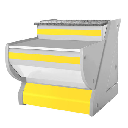 GGM Gastro Till Counter KRM - 800mm - Front panel Yellow - Black granite worktop