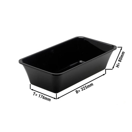 GGM Gastro Tô Trưng Bày - GN 1/3 - 325x176x80mm - Đen - Chữ Nhật