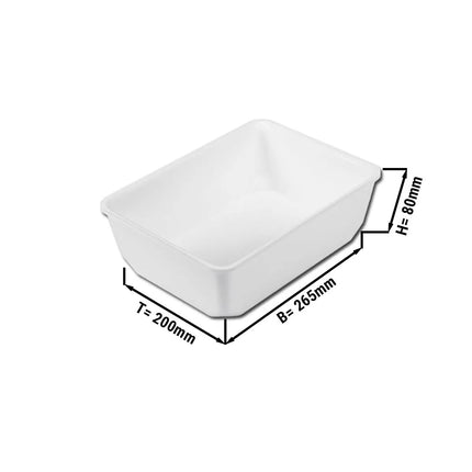 GGM Gastro Tô Trưng Bày - Nhựa - 265x200x80mm - Trắng - Chữ Nhật