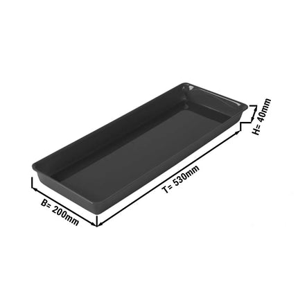 GGM Gastro Tô Trưng Bày - Nhựa - 530x200x40mm - Đen - Chữ Nhật