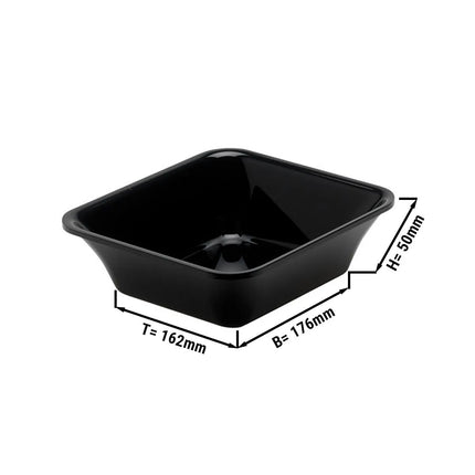 GGM Gastro Tô Trưng Bày - Nhựa - GN 1/6 - 176x162x50mm - Đen - Chữ Nhật