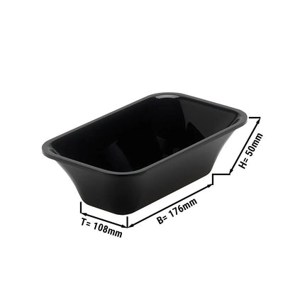 GGM Gastro Tô Trưng Bày - Nhựa - GN 1/9 - 176x108x50mm - Đen - Chữ Nhật