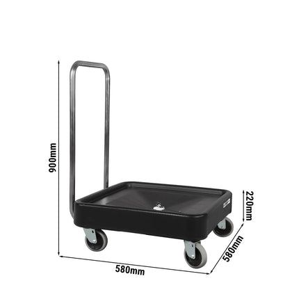 GGM Gastro Transport Trolley for Dishwasher Baskets - 58x58cm - with 1 storage area - with handle