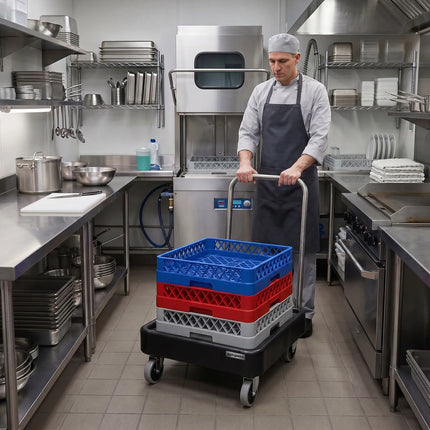 GGM Gastro Transport Trolley for Dishwasher Baskets - 58x58cm - with 1 storage area - with handle