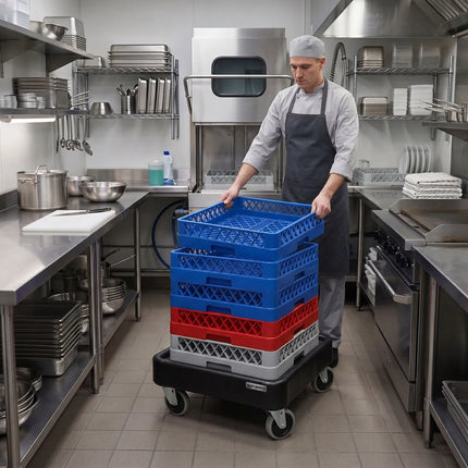 GGM Gastro Transport Trolley for Dishwasher Baskets - 58x58cm - with 1 storage area - without handle