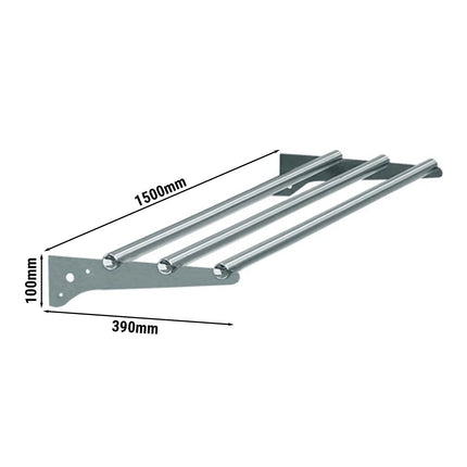 GGM Gastro Tray slide KOPENHAGEN - Stainless steel - 1500x390x100mm - for BVI800 & BVI800-4