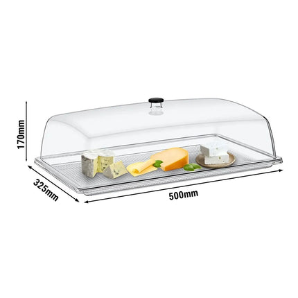 GGM Gastro Tray with Dome Cover - GN 1/1 - Polycarbonate - 530x325mm - Height: 170mm - incl. GN 1/1 tray - with stackable design