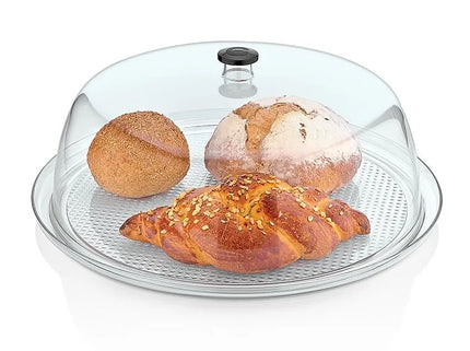 GGM Gastro Tray with Dome Cover - Polycarbonate - Ø 390mm - Height: 150mm - incl. tray - with stackable; ergonomic handle; microwave- and dishwasher-safe; -40°C to +99°C temperature resistant; food-safe; shatter-resistant; acid-resistant