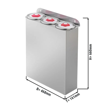 GGM Gastro Triple Cup Dispenser - Plastic - Wall-Mounted Version