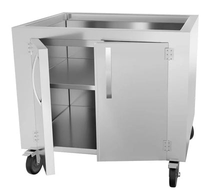GGM Gastro Tủ Bệ Cho Lò Nướng Than - 890x825x825mm - Thép Không Gỉ - Có Bánh Xe - Cho CHOE881