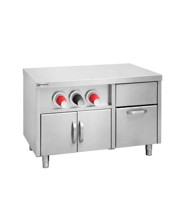 GGM Gastro Tủ Bệ Trạm Đồ Uống - Có Hộp Ly & Khay Đá - 1200x800mm - Dài 1200mm