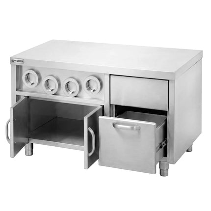 GGM Gastro Tủ Bệ Trạm Đồ Uống - Có Hộp Ly & Khay Đá - 1,5m