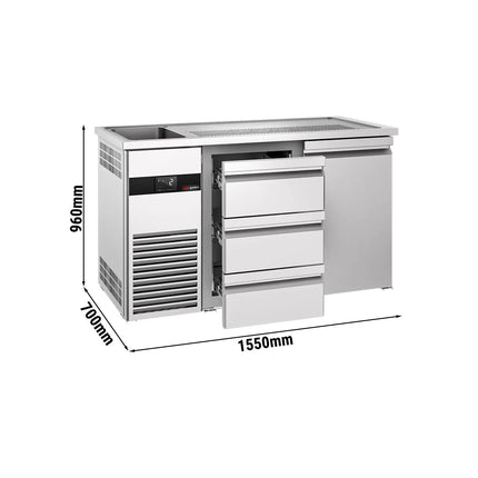 GGM Gastro Tủ Bia Trực Tiếp / Kegerator PREMIUM - 1550x700mm - 1 Cánh & 3 Ngăn Kéo