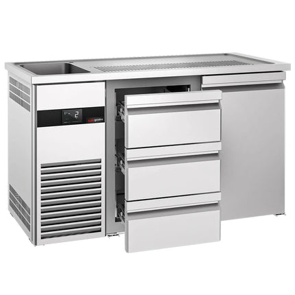 GGM Gastro Tủ Bia Trực Tiếp / Kegerator PREMIUM - 1550x700mm - 1 Cánh & 3 Ngăn Kéo